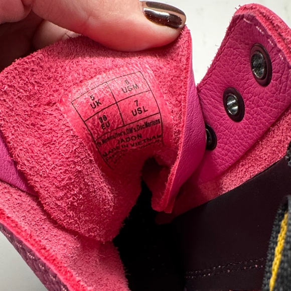 Dr. Martens Pink Combat Boots - Picture 4 of 6